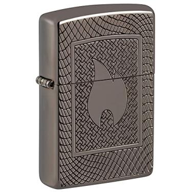 Imagem de Zippo Isqueiro de bolso preto com estampa de chamas