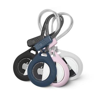 Imagem de Case-Mate - Tough Sport – Capa robusta com alça para AirTags – Suporte – Pacote com 4 – Transparente, Preto, Azul Marinho, Blush