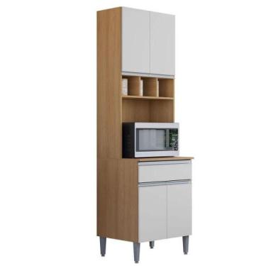 Imagem de Paneleiro 4 Portas Com 1 Gaveta E Nicho Adriana Amêndoa/branco - AJL M