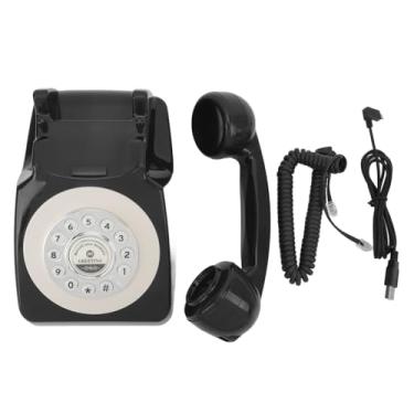 Imagem de Livro de convidados de áudio vintage Telefone Retro Design elegante Clear Sound Recording Dispositivo para eventos de festa de aniversário de casamento com cartão de memória de 8 (Preto)