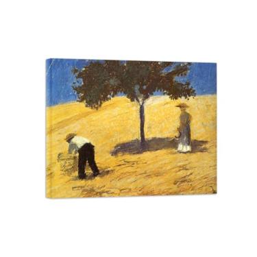 Imagem de Pinturas Famosas em Tela-Quadros Decorativos-Tree in Field-Pôster e Impressões para Sala de Estar e Casa 20x25cm8x10in Tela Embrulhada