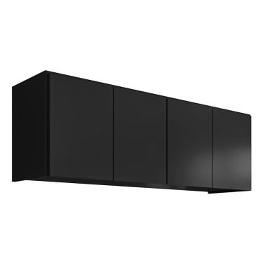 Imagem de Armário Aéreo Multiuso Lavanderia 118cm Monna Preto Z34     - Mpozenato