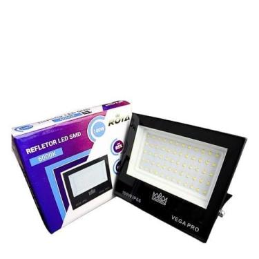 Imagem de Refletor Led Smd 100w Branco Frio 6k 9000lm Ip66 Bivolt Roya