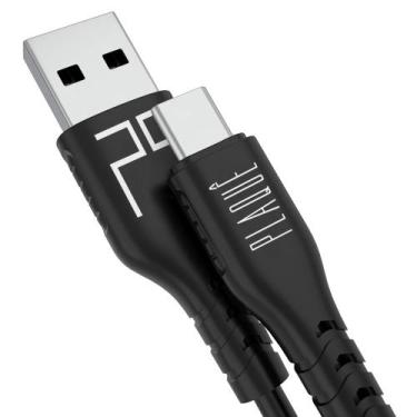 Imagem de Cabo Turbo Plaquê 3.0A Reforçado  Carregamento Rápido e AntiChama, USB