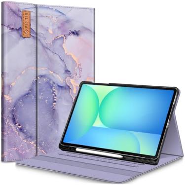 Imagem de Fintie Capa para Samsung Galaxy Tab S10 FE Plus 13,1 polegadas modelo 2025 (SM-X620/X626) com suporte de caneta S integrado, carteira de vários ângulos com bolso hibernar/despertar automático, Mármore