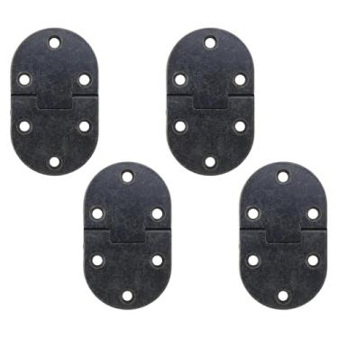 Imagem de LC LICTOP Dobradiças de mesa dobráveis para bandeja de mordomo de ferro, dobradiça oval de 6 x 4 cm para mesa de folhas caídas, mesa de secretária, móveis flip, mecanismo dobrável de 90 graus, 2 peças