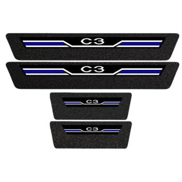 Imagem de Soleira Protetora Porta Sport Azul C3 21 22 2023 2024 2025 - Jhow Ades
