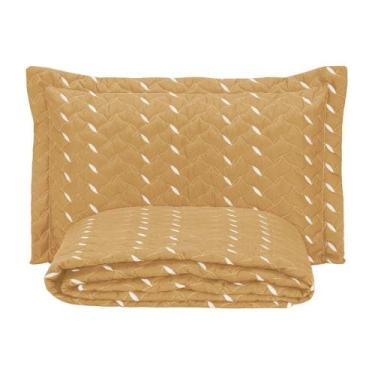 Imagem de Cobre Leito Bordado 400 Fios Heitor Solteiro 100% Poliéster - Amarelo 