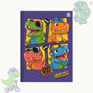 Imagem de Caderno Brochura Capa Dura Grande sauros Dinossauros 1 matéria 80 Folh