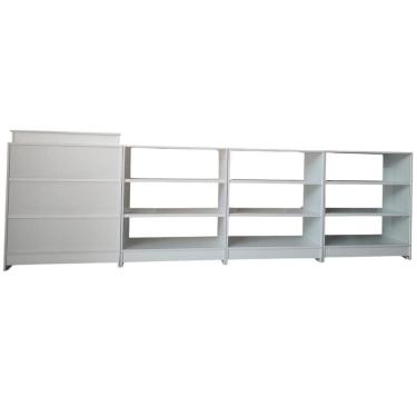 Imagem de Balcão Caixa + 3 Expositores Lojas E Comércios Branco - Suprema Móveis