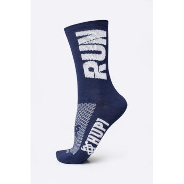Imagem de Meia HUPI Run Azul Marinho/Branco, Cor: AZUL MARINHO/BRANCO