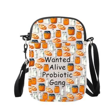 Imagem de WUSUANED Bolsa tiracolo divertida para alimentos probióticos, presente de microbiologia, alimentos saudáveis, bolsa de ombro, Bolsa de comida probiótica