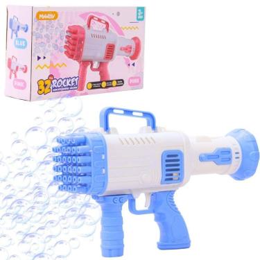 Imagem de Brinquedo Lança Bolhas De Sabão Com 32 Furos Azul - Castela