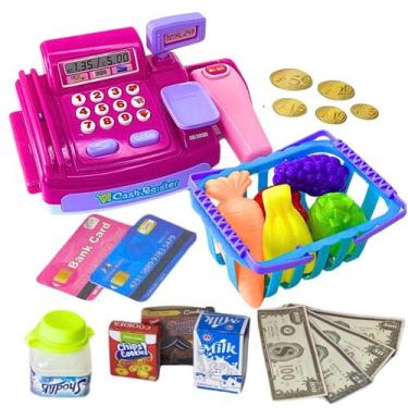 Imagem de Brinquedo Caixa Registradora Infantil Som Luz Acessórios Mercadinho Ca
