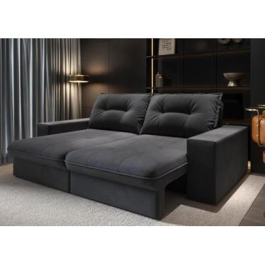 Imagem de Sofá Toscana 3 Lugares Retrátil e Reclinável Suede 200cm - CIALAR MÓVE