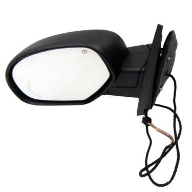 Imagem de Espelho retrovisor do lado esquerdo do motorista compatível com Silverado GMC Sierra Yukon/Yukon XL 2007-2013 com espelho cromado de vidro dobrável manual aquecido preto