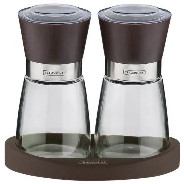 Imagem de Jogo Moedor de Sal e Pimenta Tramontina em Cerâmica Recipiente de Vidro e Base em Silicone 26499042