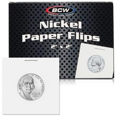 Imagem de 100 porta-moedas de papelão 2x2 de níquel da Coin Flips