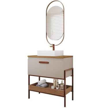 Imagem de Gabinete de Banheiro Portinari 60 com Espelho Lumini Cappuccino/Freijo