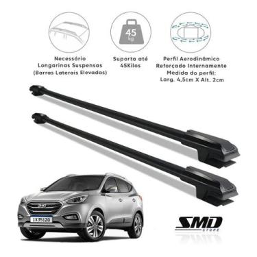 Imagem de Rack Travessa Teto Hyundai Ix35 10 A 18 Aluminio Preto Preto - SMD