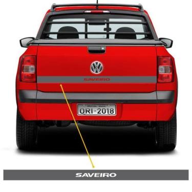 Imagem de Faixa Tampa Traseira Saveiro 2014 Em Diante Adesivo Grafite - SPORTINO