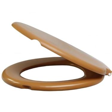 Imagem de Tampa De Vaso Sanitario Assento Almofadado Universal Oval - Amarelo terra - Almofadado