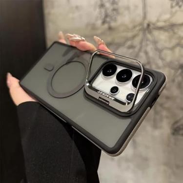 Imagem de Capa protetora de lente magnética de metal com suporte para Galaxy Samsung S25 S24 S23 S22 Ultra Plus FE à prova de choque (para Samsung S24FE/cinza)
