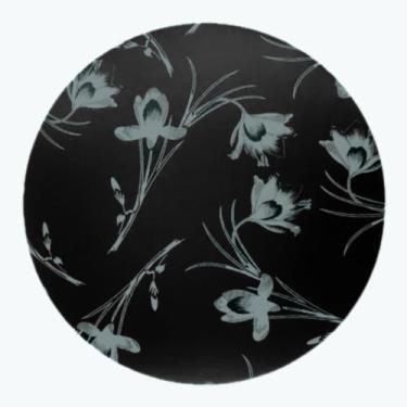 Imagem de Banqueta Alta Dobrável Com Assento Estofado - Moveraço, preto floral