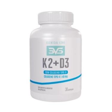 Imagem de Vitamina D3 2000ui e Vitamina K2 120mcg Colágeno Tipo II 40mg 60 Cápsulas 3VS NUTRITION-Unissex