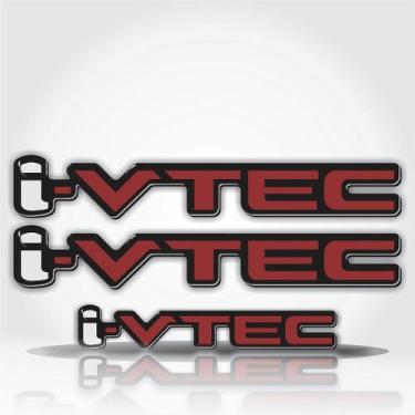 Imagem de Emblema Adesivo Resinado Honda Civic I Vtec Par - Cromo Sign