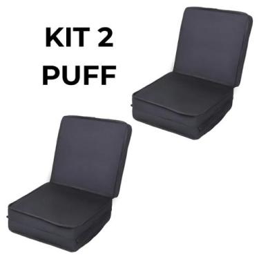 Imagem de Kit 02 Puff Dobrável Colchão Sofá Confortável Descanso Premium 3 em 1 