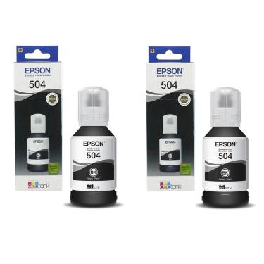 Imagem de Kit 2 Refil Preto Tinta T504 504 Epson Original L4150, L4160, L6161