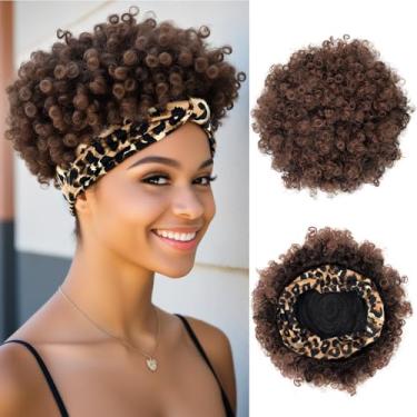 Imagem de Allyreetress Peruca Afro Auburn Curto Auburn Afro Kinky Curly Perucas para Mulheres Negras Perucas Afro Sem Cola com Tiaras Sintéticas com 2 Clipes (1B-33)