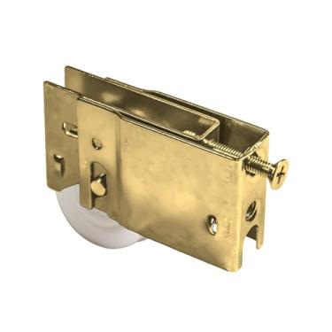 Imagem de Brixwell Conjunto de rolo de porta de pátio com roda de nylon de 3,5 cm com acabamento branco, caixa de aço estampada, rolo de porta deslizante de roda única, comprimento de 6,5 cm, altura de 3,5 cm