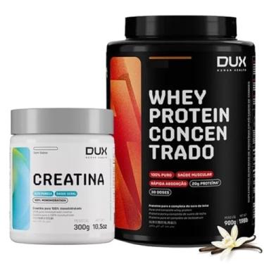 Imagem de Kit Whey Protein 100% Concentrado Sabor Baunilha Pote 900g+ Creatina 100% Monohidratada Pote de 300g-Dux Human Health-Dux Nutrition