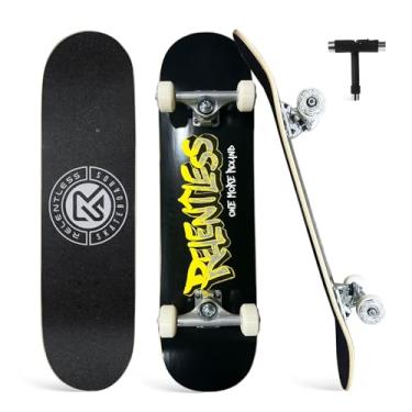 Imagem de Relentless One More Round 31 Inch Complete Skateboard with Grip Tape, Skateboard Wheels, 7 Layer Maple Skateboard Deck, Concave, Double Kick, Suitable for Kids, Teens, Adults, All-in-One Skate