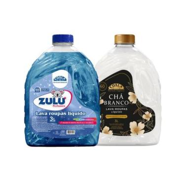 Imagem de Kit 6 Litros Lava Roupas Coala Chá Branco 3L Zulu Perfumes 3L