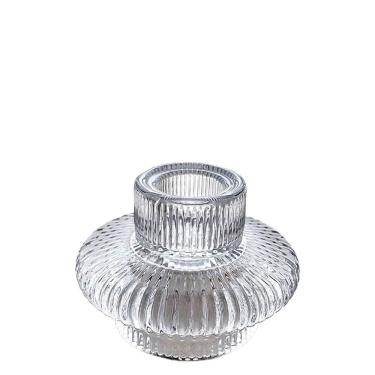 Imagem de Castiçal Suporte Vela De Vidro Sodo Cálcico Transparente 6cm