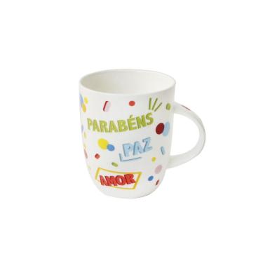 Imagem de Caneca De Porcelana Com frase de Parabéns 380 ml