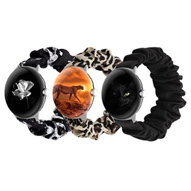Imagem de GTHY Pulseira Scrunchie compatível com Google Pixel/Pixel 2/Pixel3 de 41 mm, para mulheres e meninas, pulseiras com padrão de tecido elástico, pulseira de relógio de tecido macio, Lagree pequena