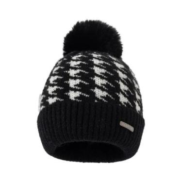Imagem de Chapéu de Malha Grosso de Inverno Feminino com Pompom - Gorro Quente d