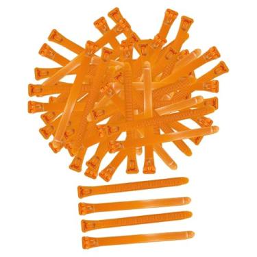 Imagem de Gralara 100 Peças Anéis de Coxa de Frango Acessórios de Galinheiro Reutilizáveis ​​com Zíper Design Anéis de Pé de Aves Etiquetas de Frango para Patos Bantam, Laranja