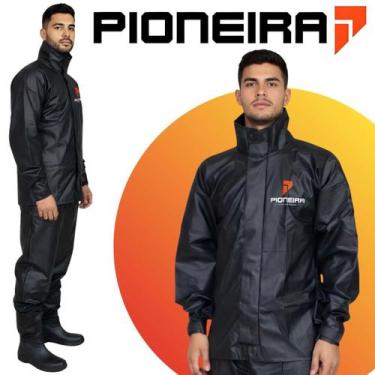 Imagem de Capa de Chuva Pioneira Motoqueiro PVC Impermeável Masculina Conjunto J
