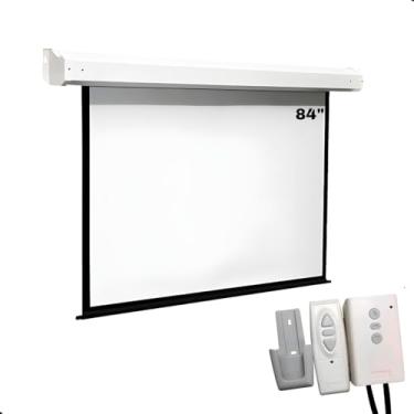 Imagem de Tela De Projeção Elétrica 84pol Retratil C/Controle Remoto Automação Alexa Premium 110v