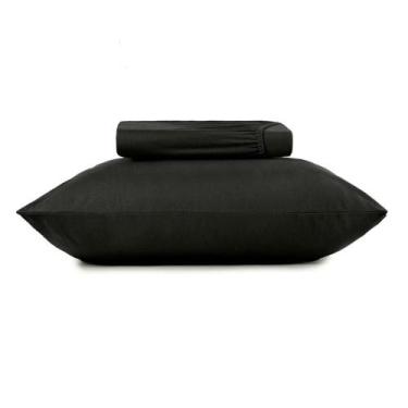 Imagem de Jogo de Cama Solteiro 2 Peças Altenburg Malha Fio Penteado Preto Primi