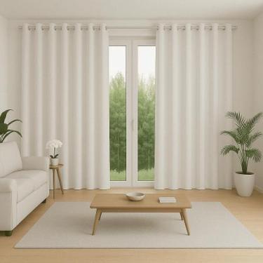 Imagem de Cortina Porta 6 Metros Blackout Tecido Grosso Para Varão 6,00x2,70 - M