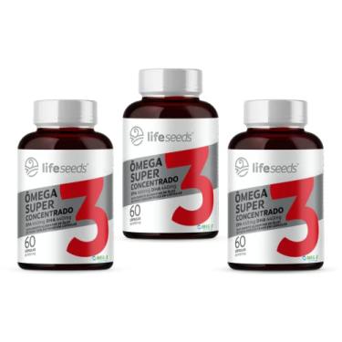 Imagem de Ômega 3 Super Concentrado EPA 660mg DHA 440mg - Certificação Internacional MEG-3 – 3 Potes – 180 Cápsulas