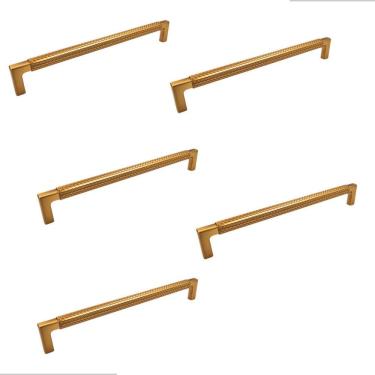 Imagem de Kit 5 Puxador Zigrinato Il1780 224Mm Bronze Esc Italy Line