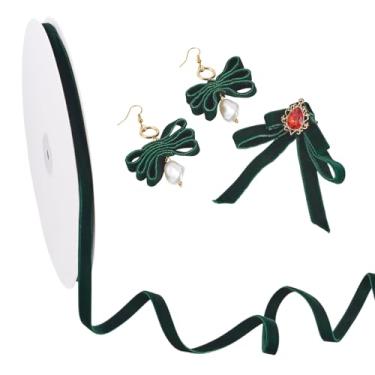 Imagem de FASHEWELRY Fita de veludo de 20 metros, tecido de veludo dupla face, vintage, fita de cetim fina para envolver laço acessórios de grampo de cabelo, buquês, decoração de casamento, Natal, artesanato