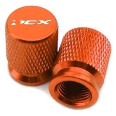 Imagem de Acessórios de motocicleta Tampa da haste da válvula de ar da válvula do pneu compatível com PCX125 PCX150 PCX160 PCX 125 150 160 (laranja)